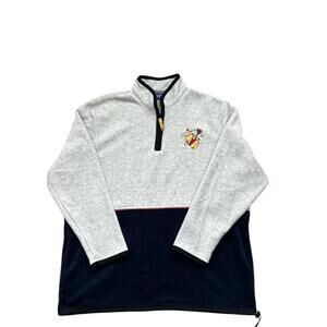 Disney Winnie The Pooh Fleece Sweater Women's Sz XL Color Block 1/4 Zip Up